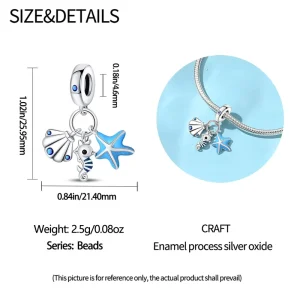 Jewelry Factory Supply Vintage Marine Ship Starfish Enamel Charm Beads Copper Silver Plated DIY Jewelry Parts OEM ODM Custom