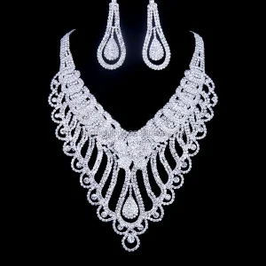 Jewelry Formal Jewellery Set Luxury Costume Jewelry Set Silver Bizuteria Bijoux