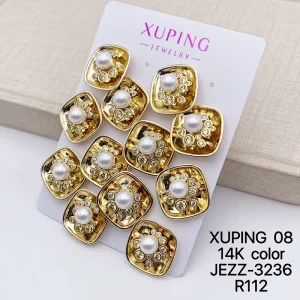 Jewelry Gold Color Plated Fashion Elegant Bead Charm Pendant Korean Women Pearl Stud Earrings