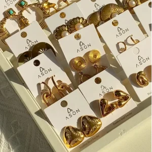 Jewelry Manufacturer Custom Women Creative Geometric 316 Stainless Steel Earrings Waterproof Gold Plated Jewelry Earrings