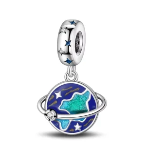 Jewelry Manufacturer ODM OEM Custom Logo Bulk Planet Themed Copper Silver Plated Pendant Beads DIY Bracelet Making