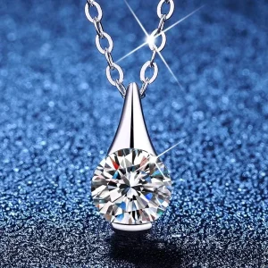 Jewelry Moissanite New Platinum PT950 Geometric Classic Pendant Necklace Small Waist Fashion Versatile Clavicle Chain