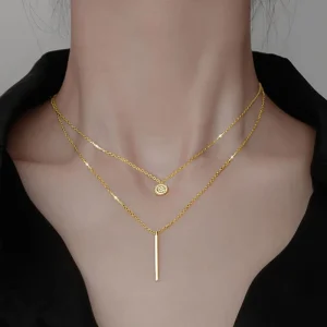 Jewelry Necklace Two Layered Chain Necklace Long Necklace for Women