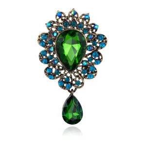 Jewelry Personalized Fashion Vintage Design New Luxury Teardrop Crystal Brooch