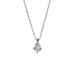 Jewelry S925 Sterling Silver Four claw Necklace Fashion Feminine Style Silver Jewelry Gift Necklace