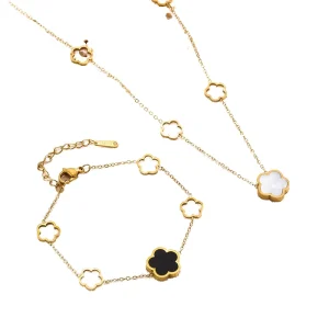 Jewelry Set 18K Gold Plated Stainless Steel Link Chain Conjunto De Joias Com Corrente De elos De Aco Inoxidavel Para Presente