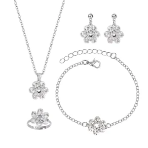 Jewelry Set Simple Pendant Fashion Necklace Ring diamond Earrings Bracelet Factory Direct Sales
