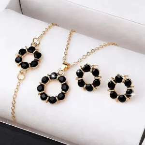 Jewelry Set with Multi color European Style Jewelry Set with Diamond Rings N95261