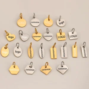 Jewelry Supplier Stainless Steel Necklace & Bracelet Connecting Tail Card Oval Rectangular Diamond Shape Pendant Engraving