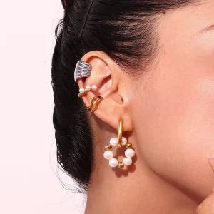 Jewelry Waterproof Freshwater Pearl Earrings Removable Dangle Statement Earrings Unique Beaded Earrings