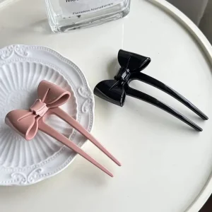 JingLan Korean Style Bow Hair Fork Pin for Women