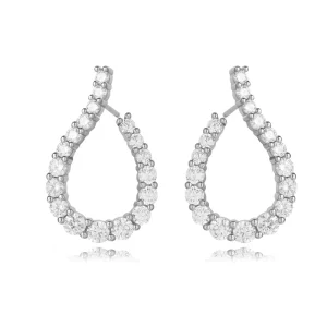 Jingjing Jewelry Custom 14K Gold Plated 925 Sterling Silver White Diamond Stud Earrings For Women For Weddings Parties
