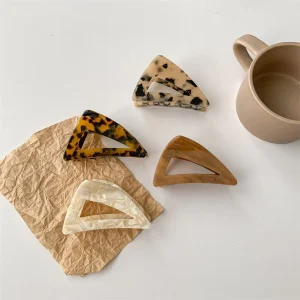Jinglan Acetate Shark Claw Hairpin Triangular High End Handmade Fashionable Back Hair Decoration