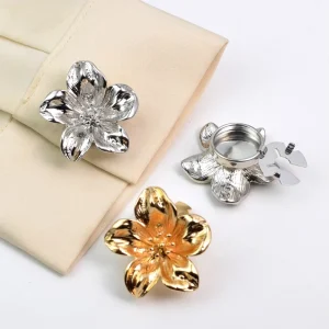Jinyi Button Factory Directly Fashion Flower Button Cover Logo Custom Decorative Cufflink Button Cover for Women Shirt Clothes