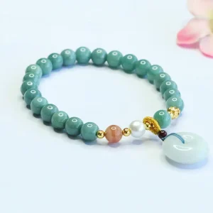 Juanyu Natrual Stone Hetian Jade Bracelet Myanmar Jade Beads Bracelet Fashion Jewelry Citrine Jadeite Jade Beaded Bracelets