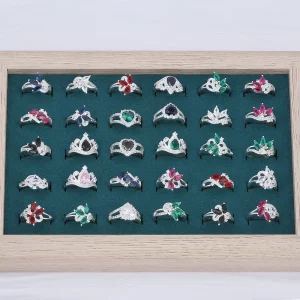 Jxx Trendy Fashion Rings High Quality Silver Plated Brass Engagement Wedding Rings with Colored Zircon for Women