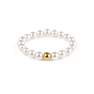 K Gold Imitational Pearl Bead Cute Cocktail Ring Trendy Women’s Jewelry