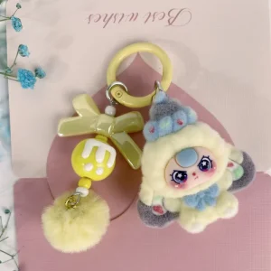 Kawaii Animal Solar Keychain Fairy Garden Kit Resin Lightweight Mini Flocking Bear 3D Blind Mystery Bag