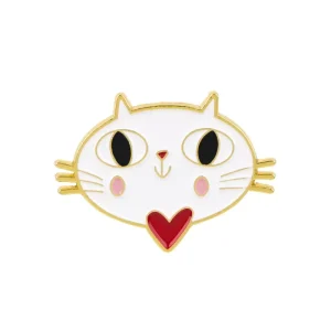 Kawaii Cartoon Cat Enamel Pin Set of 5 Cute Animal Face Brooches Anime Style Enamel Lapel Badges Fashion Jewelry Pins