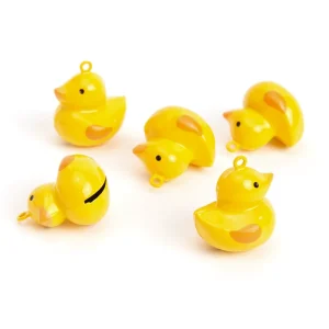 Kawaii Cartoon Iron UV Printing Cute Duckling Hanging Bell Metal Keychain