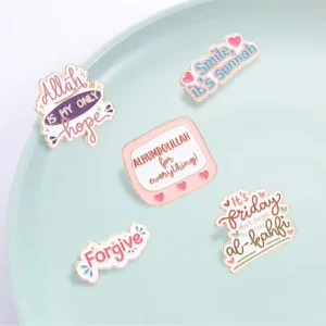 Kawaii Islamic Religious Enamel Pin Inspirational Faith Word Brooch for Collectible Gift