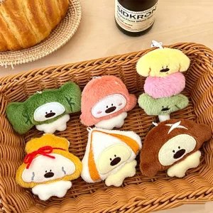 Kawaii Oden Puppy Plush Keychain Soft Mini Dog Stuffed Doll Bag Charm Cute Backpack Pendant Decorative Hanging Gift