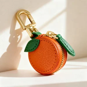 Kawaii Women’s Bag Charms Key Chain Luxury Custom Blanks Genuine Pu Leather Cute Small Mini Coin Purse Wallet Keychain