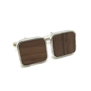 Keer Promoted Square Wood Style Cufflinks for Men Made in China Fashionable Accessories