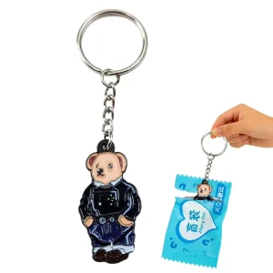 Keychain Custom Cartoon Bear Enamel Metal Keyring Fashion Charm Souvenir Gift Keychain
