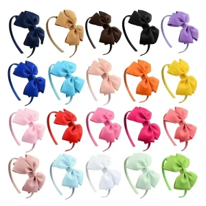 Kids Girls Bow Headband Holder Hoop Cute Bow Ribbon Hairbands for Baby Girls Hair Accessories