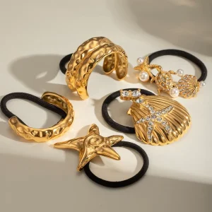 Kinling OEM Design Ins Fashion Stainless Steel Chubby Geometric Layer Gold Hair Band