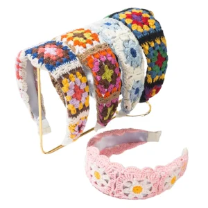 Knitted Flower-Shaped Hollowed-Out Hand-Woven Bohemian High-End Sweet Hair Hoop Hair Accessories