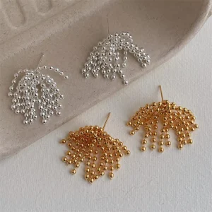 Korean 18k Gold Plated Light Weight Luxury Design Metal Fringe Earrings Female Personality Exaggerated Fashion Earrings