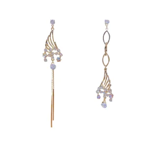 Korean Asymmetric Wing Earrings Long Style Charm Earrings for Women