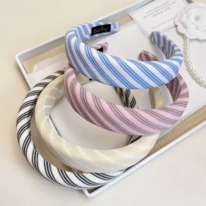 Korean Bright Twill Geometric Cellulose Acetate Handmade Lightweight Sponge Headband High Skull Top Hair Hoop