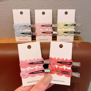 Korean Cartoon Cat No Trace Hair Clips Ladies Side Bangs One-word Barrettes Minimalist Duckbill Hair Grips Daily Decor