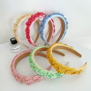 Korean Color Flowers Small Daisies Rhinestone Headband Hair Band Beautiful Flower Hair Accessories