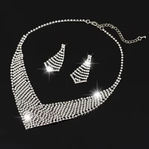 Korean Crystal Necklace Pendant Jewelry Set N176