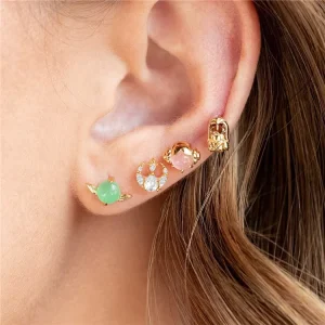 Korean Cute Fashion Stud Jewelry Cartoon Zircon Stud Earrings for Women