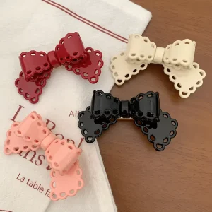 Korean Cutout Ballerina Bow Candy Color Acetate Hairclip Sid Bangs DuckBeak Clip Women Sweet Creativity Fashion Hair Accessories