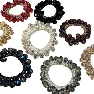 Korean Dongdaemun Handmade High Elasticity Hair Tie Crystal Rhinestone Hair Rope Bracelet Dual Use All Match Ponytail Hair Ring