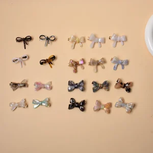 Korean European Fashion Women’s Handmade Alloy Acetate Hair Accessories Medium Size Colorful Ponytail Barrette Spring Clips Hair