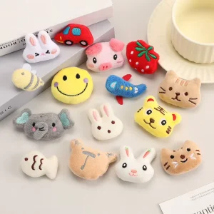 Korean Fashion Cartoon Toy Plush tiger Car Plane Bee Rabbit Pig Smile Face Bear Strawberry Animal Brooch Pins Accessories