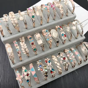 Korean Fashion Charm Bracelets for Women Colorful Pop Fine Jewelry Bangles
