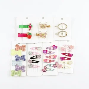 Korean Fashion Pearl Rhinestone Shiny Metal Alloy Minimalist Modern Durable Hair Clip Luxurious Hair Accessories Girls Carton