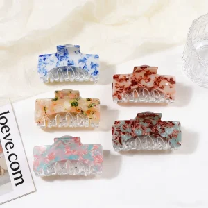 Korean Fashion Style Colorful Hair Claw Girl Shark Clip Handmade Custom Logo Women’s Back of Head Updos Claw Clip Hair Accessory
