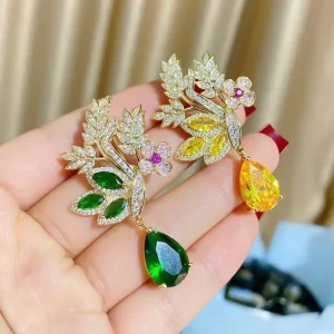 Korean Fashion Yellow Green Wheat Alloy Rhinestone Brooch Jewelry