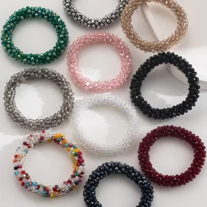 Korean Geometric Pearl Crystal Rhinestone Diamond Simplicity Shine Round Brilliant
