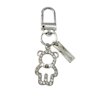 Korean Ins Style Rhinestone Hollow out Bear Keychain Pearl Bow Letter Tag Pendant Girl’s Bag Charm