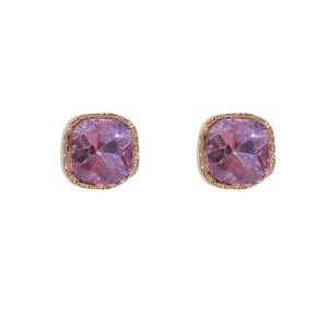 Korean Ins Style Square Diamond Studded Stud Earrings Trendy Simple Electroplated Women’s Jewelry